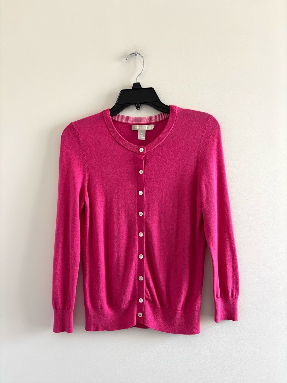 Banana Republic Cardigan Sweater Pink Silk Blend Knit Women XS Preppy Classic